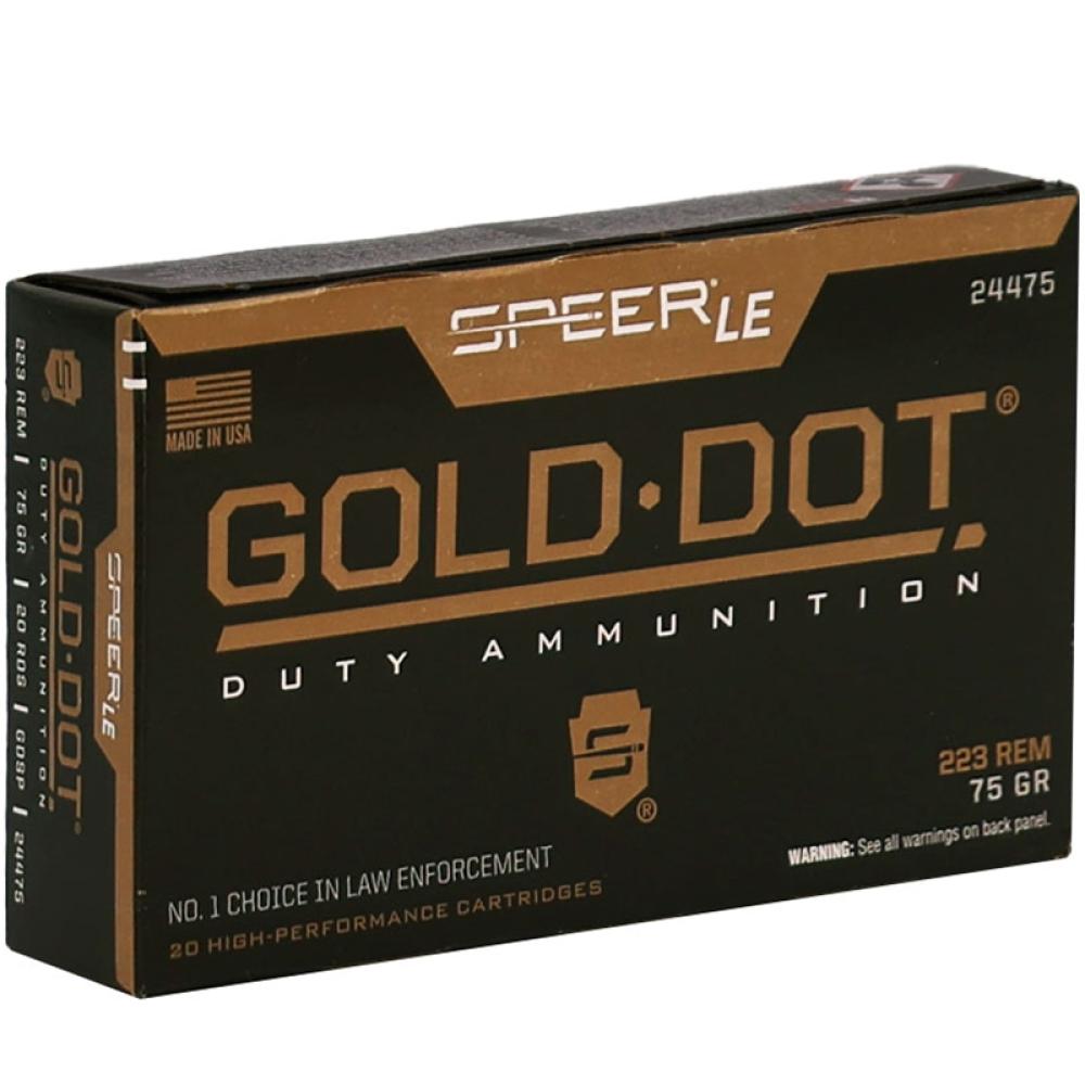 SPEER 223 REM 75 GR GOLD DOT 500RNDS  *LE AGENCY PURCHASE ONLY* *CONTACT FOR DEPARTMENT PRICING*