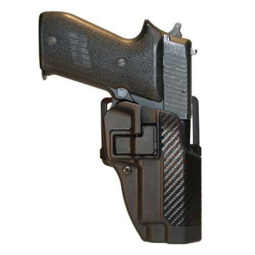 Blackhawk 410004BKR Serpa CQC  OWB Size 04 Black Carbon Fiber Polymer Belt Loop/Paddle Fits Beretta 92 Fits Beretta 96 Fits Beretta M9 Right Hand