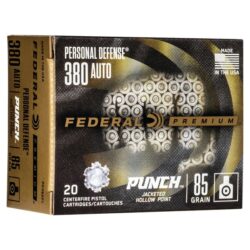 Federal PD380P1 Premium Personal Defense Punch 380 ACP 85 gr Jacketed Hollow Point (JHP) 20 Per Box/10 Cs