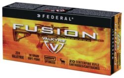 Federal F224VLKMSR1 Fusion MSR 224 Valkyrie 90 gr Fusion Soft Point 20 Per Box/ 10 Cs