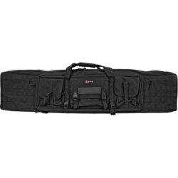 GPS Bags DRC55 Double Rifle Case Black 600D Polyester with 2 Padded Pistol Sleeves, MOLLE Webbing & Lockable Zippers 55 L x 12.75 H x 9 W Exterior Dimensions