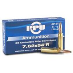 PPU PP76254S Metric Rifle  7.62x54mmR 150 gr Soft Point Boat-Tail (SPBT) 20 Per Box/ 10 Cs