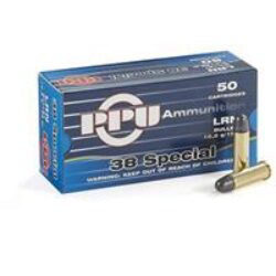 PPU PPH38SL Handgun  38 Special 158 gr Lead Round Nose (LRN) 50 Per Box/ 10 Cs