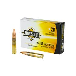 Armscor FAC300AAC1N USA Competition 300 Blackout 147 gr, Full Metal Jacket (FMJ), 20 Per Box/10 Cs