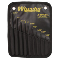 Wheeler 204513 Roll Pin Punch Set  Black Steel Knurled Handle 9 Pieces