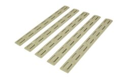 BCM KMRRPFDE5 KeyMod Rail Panel Kit  AR-15 Flat Dark Earth Polymer 5 Pack