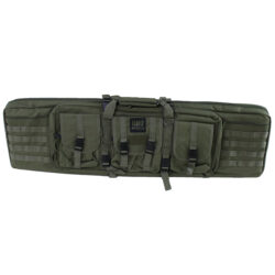 Bulldog BDT40-43G Tactical Single Rifle Case 43 Green Nylon with 3 Accessory Pockets & Deluxe Padded Backstraps Lockable Zippers