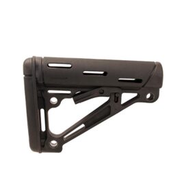Hogue 15040 OverMolded Collapsible Buttstock made of Synthetic Material with Black Finish & Overmolded Rubber for Mil-Spec AR-15, M16