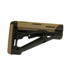 Hogue 15340 OverMolded Collapsible Buttstock made of Synthetic Material with Black Finish & Flat Dark Earth OverMolded Rubber for AR-15, M16, M4 with Mil-Spec Buffer Tube (Tube Not Included)