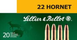 Sellier & Bellot SB22HB Rifle  22 Hornet 45 gr 2346 fps Soft Point (SP) 20 Bx/90 Cs