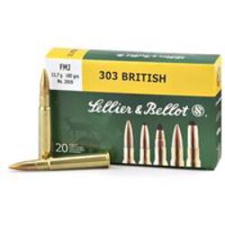 Sellier & Bellot SB303A Rifle  303 British 180 gr 2477 fps Full Metal Jacket (FMJ) 20 Bx/20 Cs