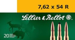 Sellier & Bellot SB76254RB Rifle  7.62x54mmR 180 gr 2625 fps Soft Point (SP) 20 Bx/20 Cs