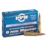 PPU PP8F Metric Rifle  8mm Mauser 198 gr Full Metal Jacket Boat-Tail (FMJBT) 20 Per Box/ 10 Cs