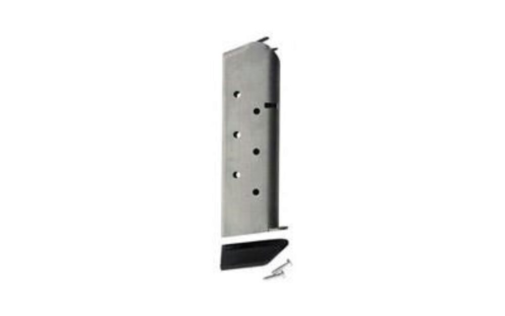 CMC Products 14141 Classic Stainless Steel with Black Base Pad Detachable 8rd 45 ACP for 1911 Government CMC Products 14141 Classic Stainless Steel with Black Base Pad Detachable 8rd 45 ACP for 1911 Government