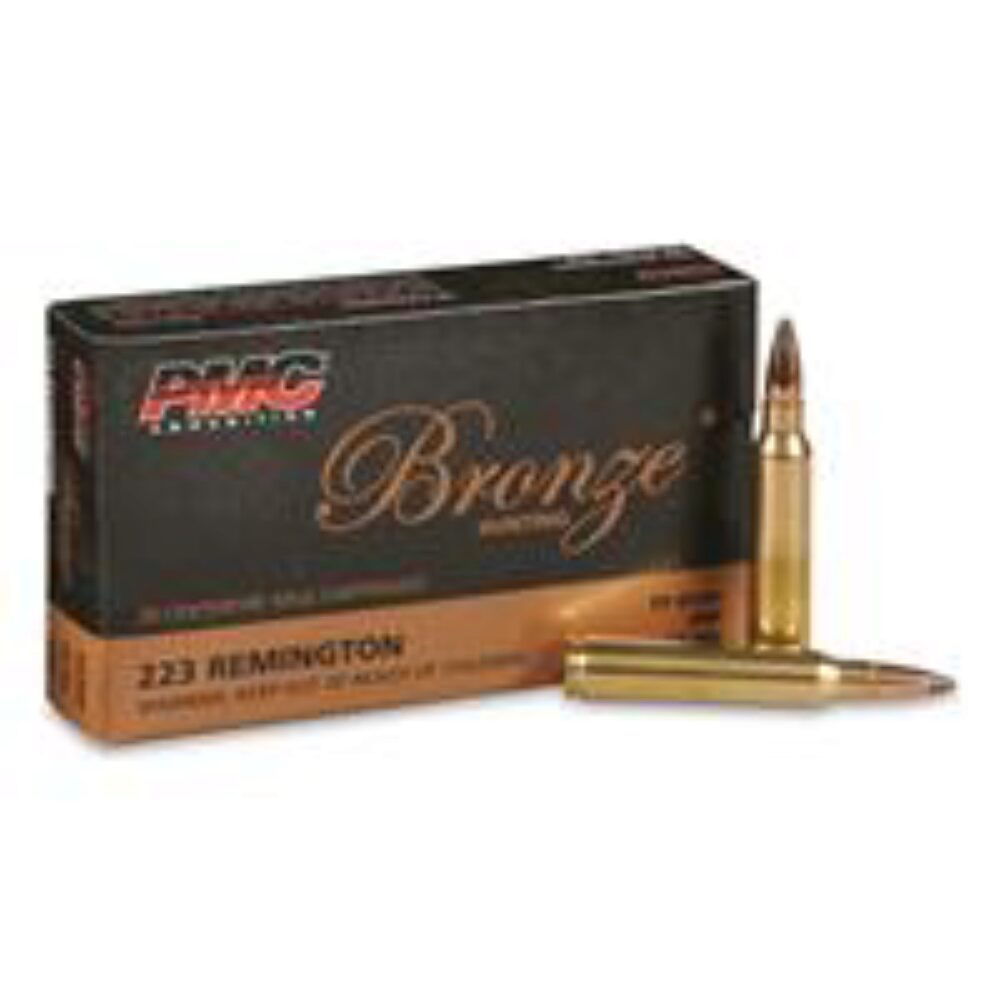PMC 223SP Bronze  223 Rem 55 gr Pointed Soft Point (PSP) 20 Per Box/10 Cs