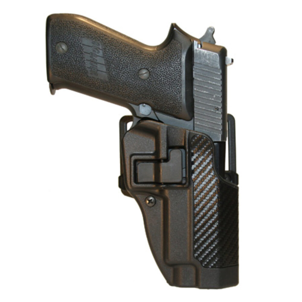 Blackhawk 410004BKR Serpa CQC  OWB Size 04 Black Carbon Fiber Polymer Belt Loop/Paddle Fits Beretta 92 Fits Beretta 96 Fits Beretta M9 Right Hand