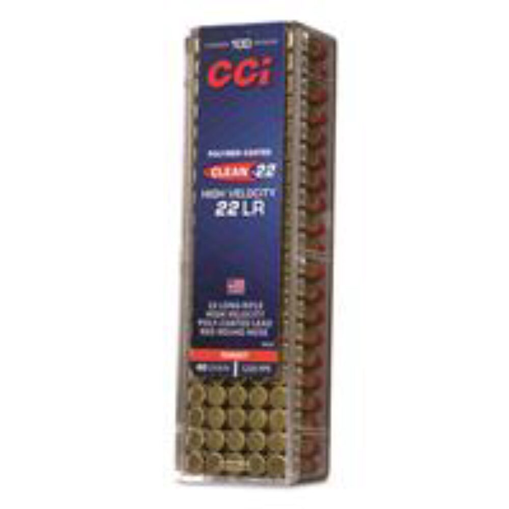 CCI 934CC Clean-22 Subsonic 22 LR 40 gr 1070 fps Blue Poly-Coated Lead Round Nose (LRN) 100 Bx/50 Cs