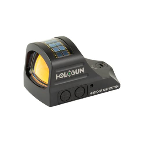Holosun Technologies 407C-GR-X2 Green Dot 2 MOA, BLK Solar Failsafe