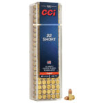 CCI Ammunition, High Velocity, 22S, 29 Grain, Gilded Lead Roundnose, 100 Round Box