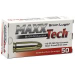MaxxTech 9MM 115GR Brass Cased 115gr FMJ