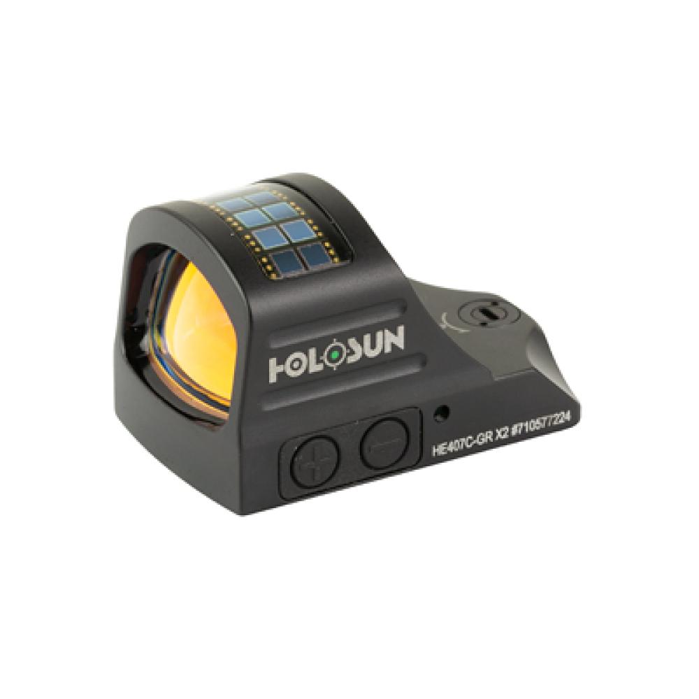 Holosun Technologies 407C-GR-X2 Green Dot 2 MOA, BLK Solar Failsafe