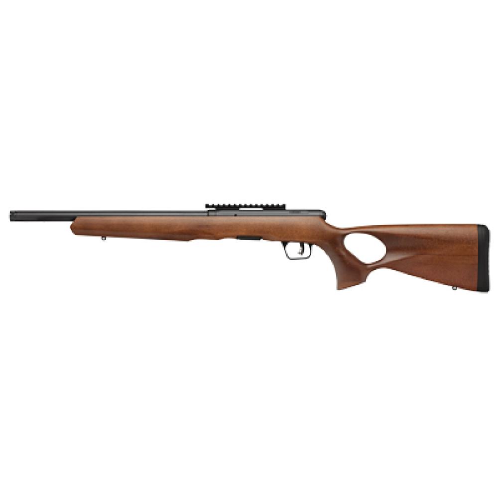 Savage Arms B22 Timber 22WMR 18" Bolt Action, Threaded Barrel, Wood Thumbhole Stock, BLK 10RDS
