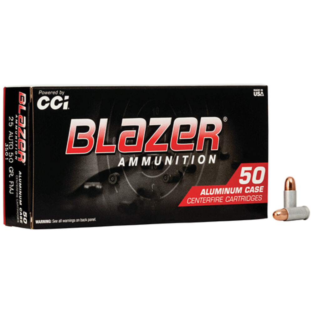 CCI 3501 Blazer Handgun 25ACP 50gr Total Metal Jacket 50 Per Box/20 Case