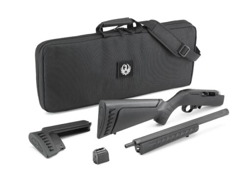 Ruger 21133 10/22 Takedown 22 LR 10+1 16.12 Threaded/Fluted Barrel, Satin Black Alloy Steel, Black Synthetic Modular Stock, Cross-Bolt Manual Safety