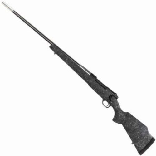 Weatherby MAM01N300WL8B Mark V Accumark 300 Wthby Mag Caliber with 3+1 Capacity, 26 Barrel, Graphite Black Cerakote Metal Finish & Gray Webbed Black Fixed Monte Carlo Stock Left Hand (Full Size)