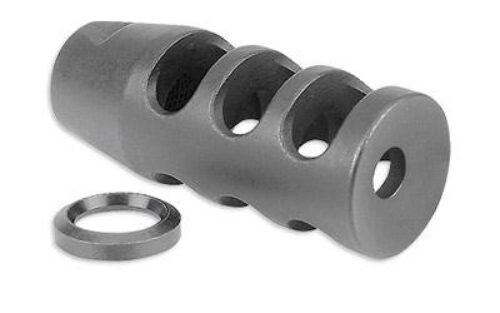 Midwest Industries MIARMB1 Muzzle Brake  Black Phosphate Steel with 1/2-28 tpi Threads for 223 Rem, 5.56x45mm NATO AR-Platform