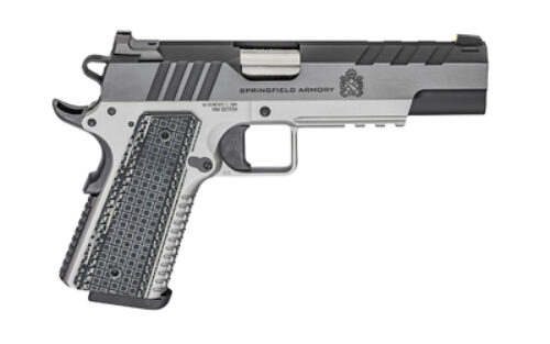 Springfield Armory PX9219L 1911 Emissary 9mm Luger 5 9+1 Stainless Steel Frame Blued Carbon Steel with Tri-Top Cut Slide Black VZ Thin-Line G10 Grip Fiber Optic Front Sight Includes 2 Mags