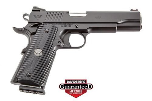 Wilson Combat ACPFS9A ACP Full-Size SAO 9mm Luger 5 10+1 Black Armor-Tuff Carbon Steel Frame/Slide Black G10 Eagle Claw Grips Ambi Thumb Safety