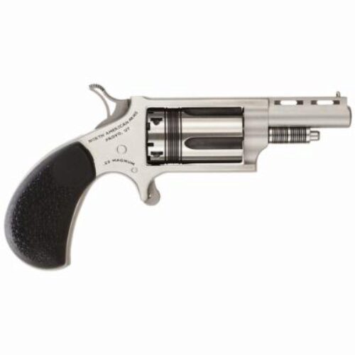 North American Arms 22LRTW Wasp  22 LR 5rd Shot 1.63 Stainless Vent Rib Steel Barrel/Matte Stainless Steel Frame/Stainless Cylinder/Exclusive Black Pebbled Rubber Grips