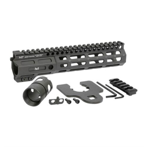Midwest Industries MINF925 Night Fighter  9.25 M-LOK Black Hardcoat Anodized Aluminum Includes Barrel Wrench, Nut, & 5 Slot Rail