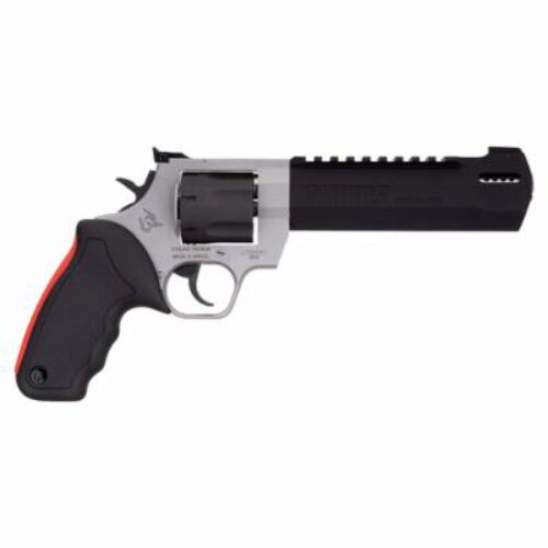 Taurus 2454065RH Raging Hunter  454 Casull 5rd 6.75 Matte Black Oxide Cylinder & Barrel Matte Stainless Steel Frame Black Rubber with Integrated Red Cushion Insert Grip