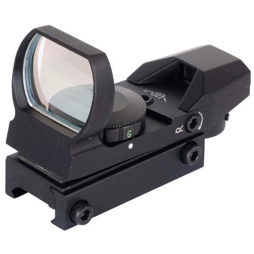 NcStar D4B Red Four Reticle Reflex Optic  Black Anodized 24x34mm Red Multi Reticle