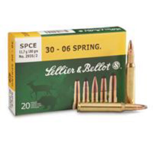 Sellier & Bellot SB3006E Rifle  30-06 Springfield 180 gr 2641 fps Soft Point Cut-Through Edge (SPCE) 20 Bx/20 Cs