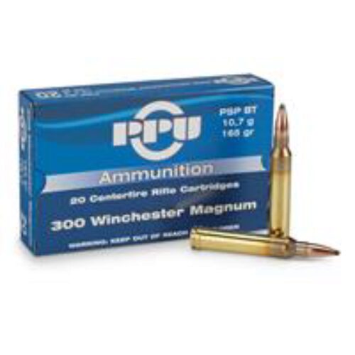 PPU PP3002 Standard Rifle  300 Win Mag 165 gr Soft Point Boat-Tail (SPBT) 20 Per Box/ 10 Cs
