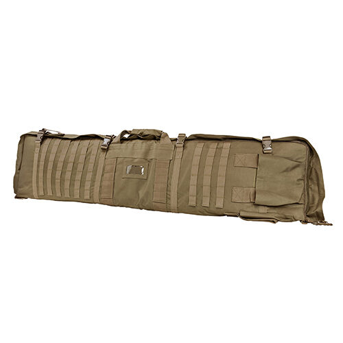 NcStar CVSM2913T VISM Deluxe Rifle Case with MOLLE Webbing, ID Window, Padding & Tan Finish Folds out to 66 L x 35 W Shooting Mat 48 L x 11 H x 1.75 D Interior Dimensions