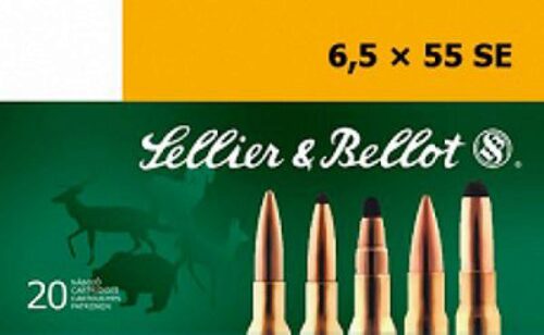 Sellier & Bellot SB6555C Rifle  6.5x55 Swedish 140 gr 2582 fps Full Metal Jacket Boat-Tail (FMJBT) 20 Bx/20 Cs
