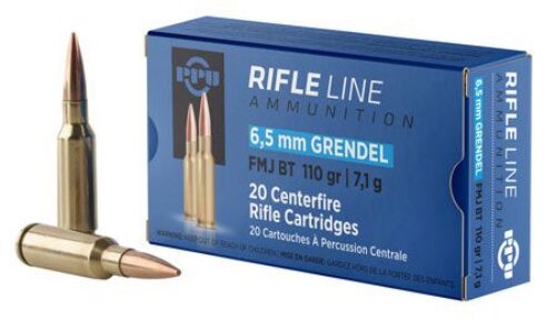 PPU PP6GF Standard Rifle  6.5 Grendel 110 gr Full Metal Jacket Boat-Tail (FMJBT) 20 Per Box/ 25 Cs