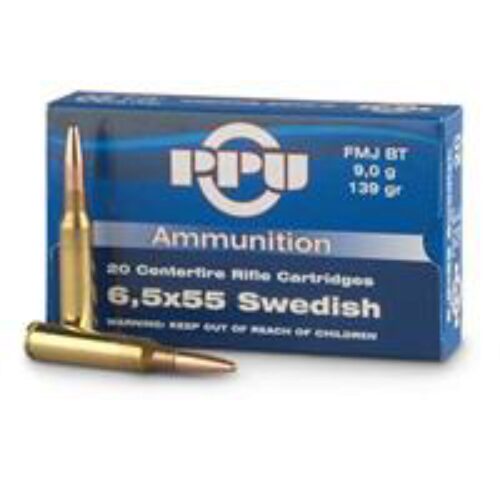 PPU PP6SWF Metric Rifle  6.5x55 Swedish 139 gr Full Metal Jacket Boat-Tail (FMJBT) 20 Per Box/ 10 Cs PPU PP6SWF Metric Rifle  6.5x55 Swedish 139 gr Full Metal Jacket Boat-Tail (FMJBT) 20 Per Box/ 10 Cs
