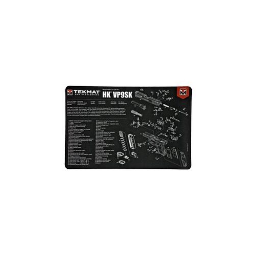 TekMat TEKR17HKVP9SK HK VP9SK Cleaning Mat Black/White Rubber 17 Long HK VP9SK Parts Diagram