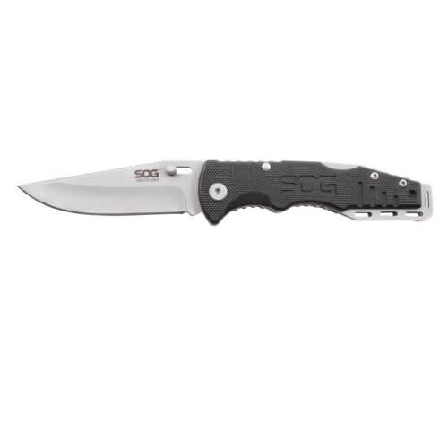 S.O.G SOGFF1001C Salute Mini 3.10 Folding Clip Point Plain Bead Blasted 8Cr13MoV SS Blade Black G10 Handle Includes Pocket Clip