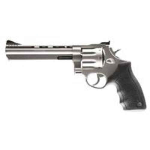 Taurus 2-608069 608  38 Special +P or 357 Mag Caliber with 6.50 Ported Barrel, 8rd Capacity Cylinder, Overall Matte Finish Stainless Steel, Finger Grooved Black Rubber Grip & Adjustable Rear Sight