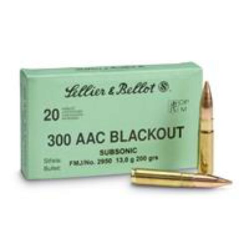 Sellier & Bellot SB300BLKSUBA Rifle  300 Blackout 200 gr Full Metal Jacket Subsonic (FMJSB) 20 Per Box/50 Cs