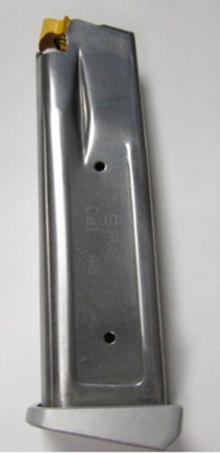 SPS MHA12045 OEM  SPS Pantera 13rd 45 ACP, Silver w/ Aluminum Floor Plate