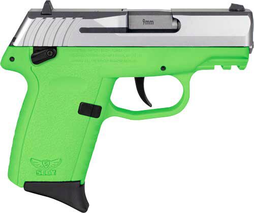 SCCY Industries CPX1TTLGG3 CPX-1 Gen3 9mm Luger 10+1 3.10 Lime Green Polymer w/Picatinny Rail Serrated SS Slide Lime Green Polymer Grip