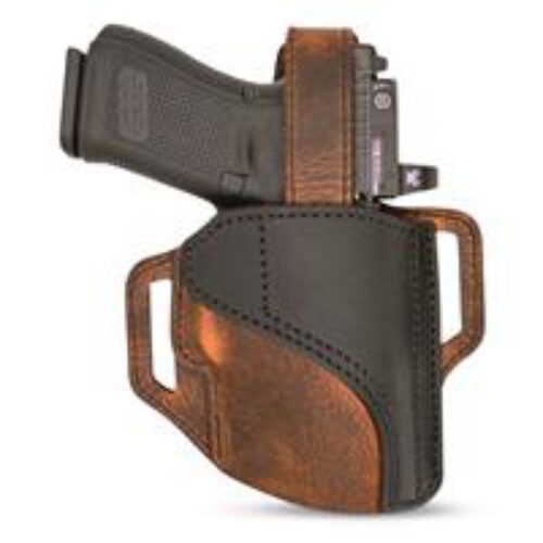 Versacarry TR22131 Trooper  OWB Size 03 Black/Brown Leather Belt Slide Right Hand