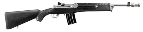 Ruger 5819 Mini-14 Tactical 5.56x45mm NATO 20+1 16.10 Threaded Factory Installed Flash Suppressor Barrel, Matte Stainless Steel, Synthetic Stock, Optics Ready